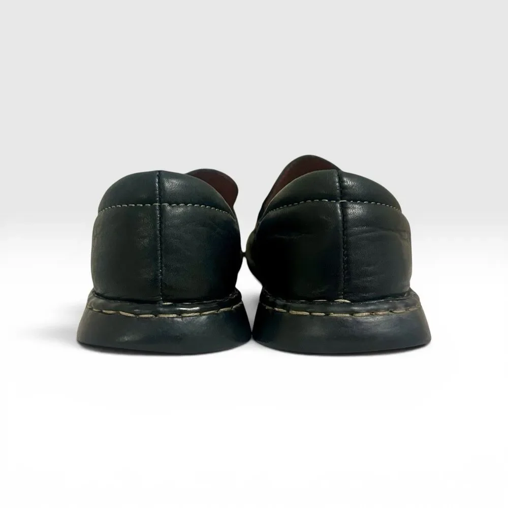 Born Black Leather Penny Loafers Slip On Comfort Shoes Mens 7 EU 38 W3974E3
